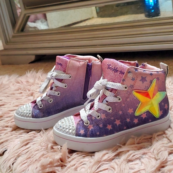 Sketchers Twinkle toes Star & glitter light up shoes for girls size 1 - Picture 7 of 16
